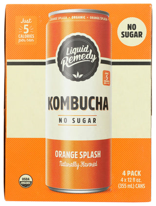 Liquid Remedy Kombucha Orng Spl 4pk Og - No Plunge - Front