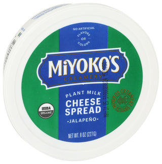 Miyokos Creamery Cheese Spread Jalapeno - Left - Front