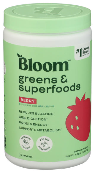 Bloom Nutrition Green Superfood Berry - Left - Front