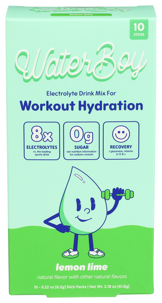 Waterboy Workout Lemon Lime 10pkt - Centre - Front