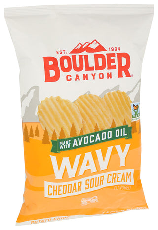 Boulder Canyon Chips Wavy Chdr Sour Crm - Left - Front