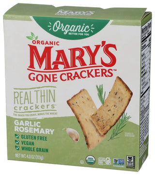 Marys Gone Crackers Cracker Thn Garlic Rsmry - Right - Front