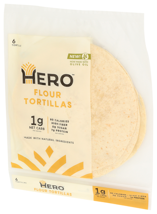 Hero Bread Tortillas 8in 6pc - Right - Front