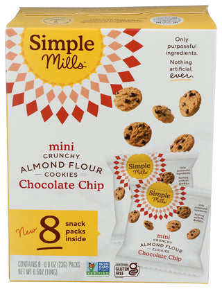 Simple Mills Cookie Choco Chip 8ct - Centre - Front