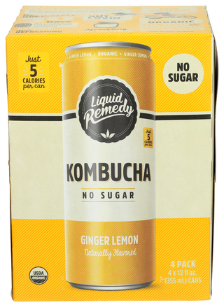 Liquid Remedy Kombucha Gngr Lmn 4pk Og - Centre - Front