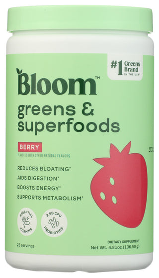 Bloom Nutrition Green Superfood Berry - No Plunge - Front