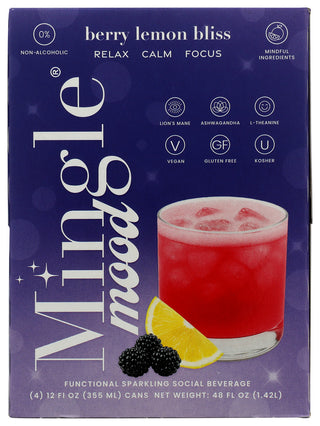 Mingle Mocktails Na Mkt Berry Lmn Bls 4pk - No Plunge - Front
