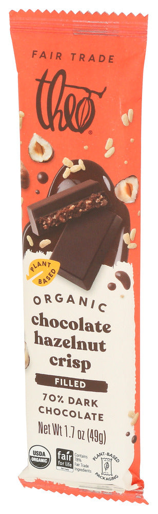 Theo Chocolate Choc Organc Hazlnt Crisp - Right - Front