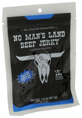 No Mans Land Jerky Beef Blk Pepper - Left - Front