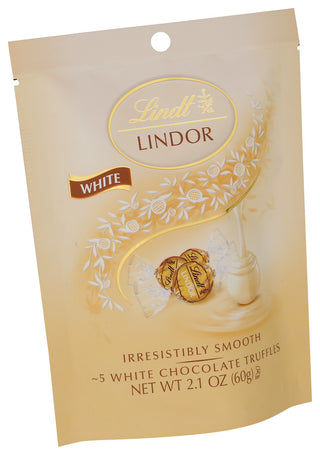 Lindt Choc Lindor Wht Peg Bag - Left - Front
