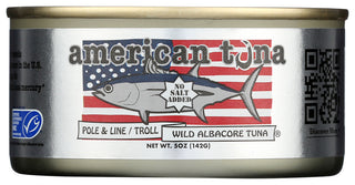 AMERICAN TUNA WILD ALBACORE TUNA WITH NO SALT ADDED, 6 OZ. - No Plunge - Front