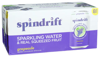 Spindrift Water Sprk Grapeade 8pk - Left - Front