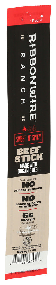 Ribbonwire Ranch Stick Beef Sweet N Spicy - Left - Front