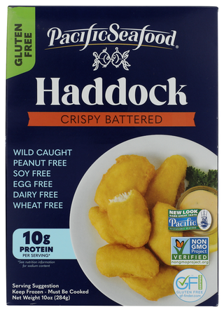 Pacific Seafood Brand Haddock Battered - No Plunge - Front