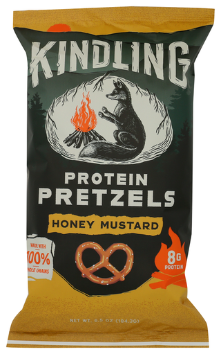 Kindling Snacks Pretzels Prtn Hny Mstrd - No Plunge - Front