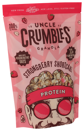 Uncle Crumbles Granola Prtn Strawbrr Sc - Left - Front