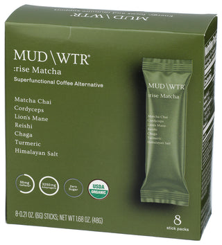 Mud Wtr Matcha 8 Stick Packs - Right - Front