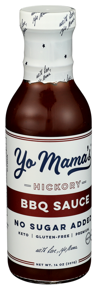 Yo Mamas Foods Sauce Bbq Hickory - Left - Front