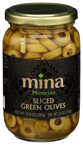 Mina Olives Green Sliced - Centre - Front