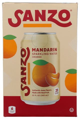 Sanzo Water Sprkl Mandarin 6pk - No Plunge - Front