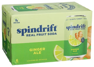 Spindrift Soda Ginger Ale 6pk - Left - Front