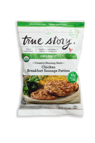 True Story Sausage Chckn Herb Patty - Centre - Front