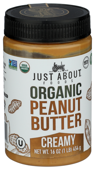 Just About Foods Peanut Butter Creamy Org - Left - Front
