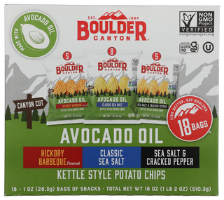 Boulder Canyon Chips Avo Oil Mlti 18pk - No Plunge - Front