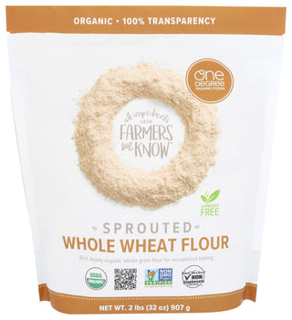 ONE DEGREE ORG SPROUTED WHOLE WHEAT FLOUR, 32 OZ. - Centre - Front