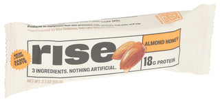 RISE BAR PROTEIN BAR, ALMOND HONEY, 2.1 OZ. - Left - Front