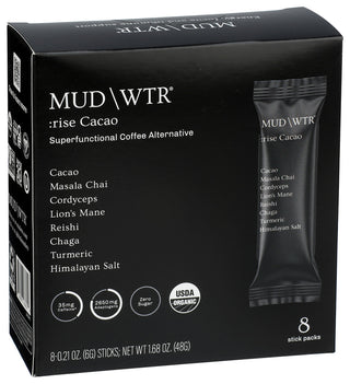 Mud Wtr Cacao 8 Serving Sticks - Left - Front
