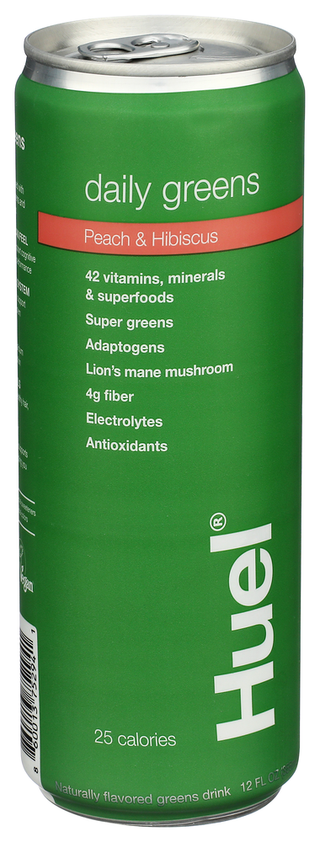 Huel Inc Greens Peach Hibscs Rtd - Left - Front
