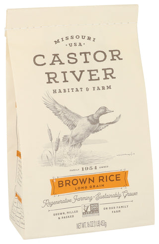 Castor River Farms Rice Brown Long Grain - Left - Front
