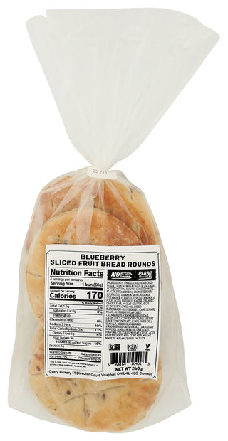 Kehe White Label Bread Rnd Bluebry Clr Bg - Centre - Front