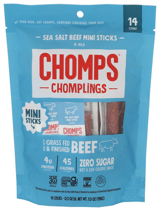 Chomps Chomplings Ss Beef 14pk - Centre - Front