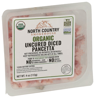 North Country Smokehouse Pancetta Diced Uncured - Left - Front