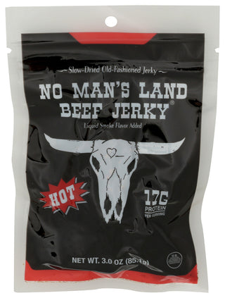 No Mans Land Jerky Beef Hot - Centre - Front