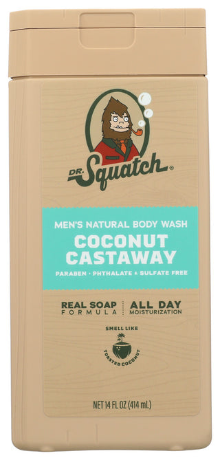 Dr Squatch Wash Body Coconut Castwy - No Plunge - Front