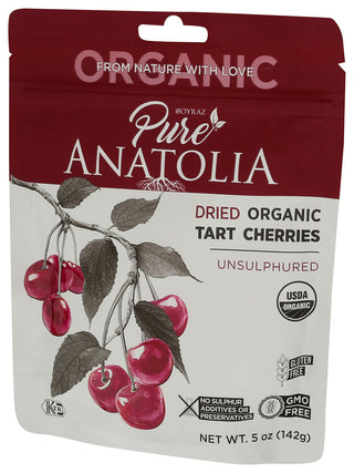 Pure Anatolia Cherries Dried Tart Org - Right - Front