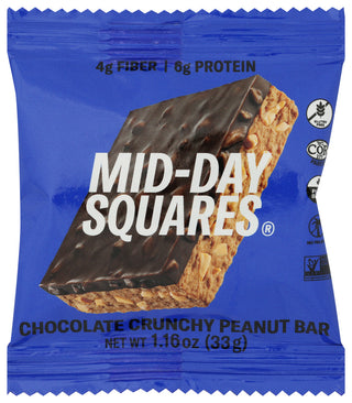 Mid Day Squares Bar Crunchy Peanut - No Plunge - Front