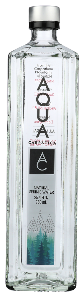AQUA CARPATICA NATURAL SPRING WATER, 25.24 OZ. - No Plunge - Front