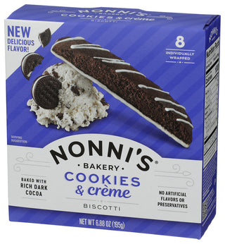 Nonnis Biscotti Cookies N Creme - Right - Front