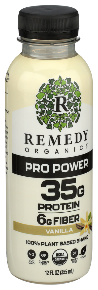 Remedy Organics Bev Vanilla 35g Protein - Left - Front