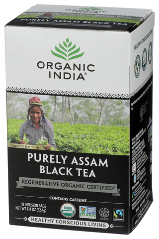 Organic India Tea Purely Assam Black - Right - Front