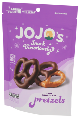 Jojos Chocolate Bites Pretzel Choc Drk - Right - Front