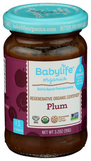 Babylife Jars Baby Food Plum - Left - Front