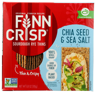 Finn Crisp Cracker Chia Sea Salt - No Plunge - Front