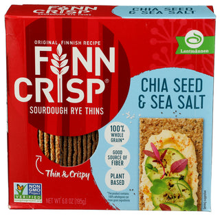 Finn Crisp Cracker Chia Sea Salt - Centre - Front