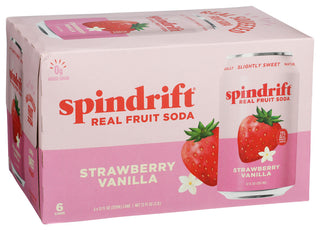 Spindrift Soda Strawberry Van 6pk - Left - Front