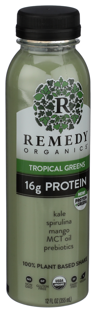 Remedy Organics Beverage Tropical Green - Left - Front
